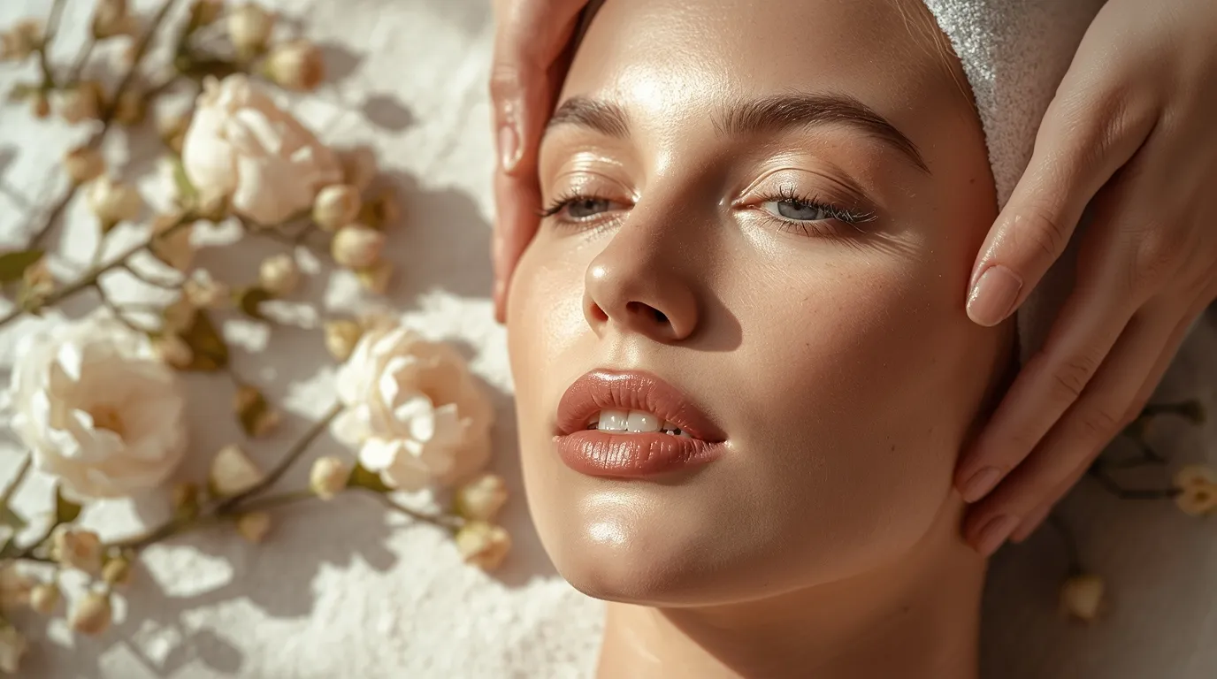 تدليك لطيف للوجه لإشراقة ناعمة