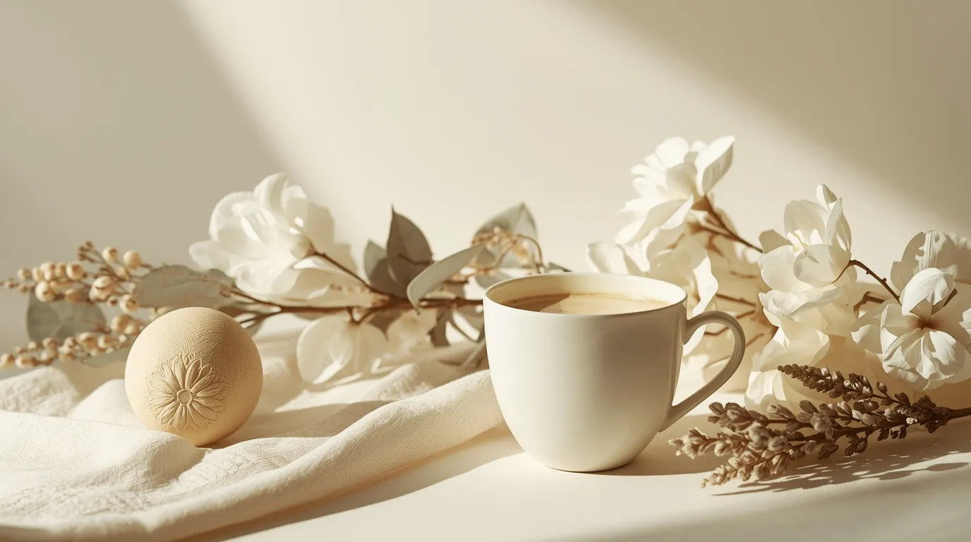 كوب هادئ مستوحى من الحليب الذهبي